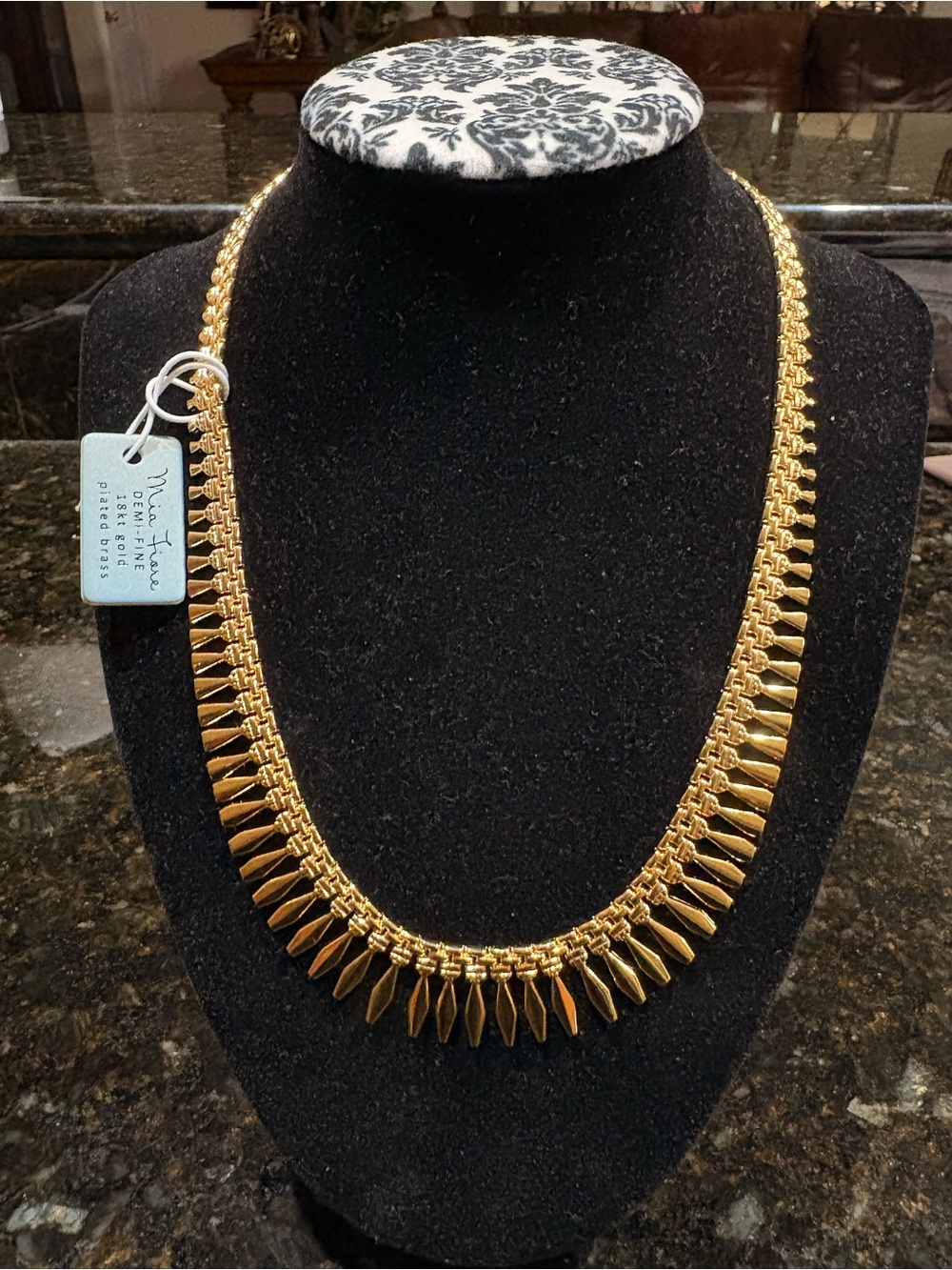 Cleopatra Gold Fringe Statement Necklace